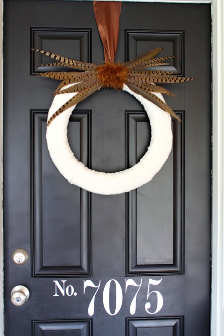 sweater feather wreath