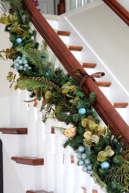 Christmas garland staircase