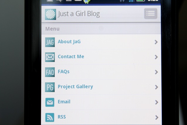 Just a Girl mobile menu